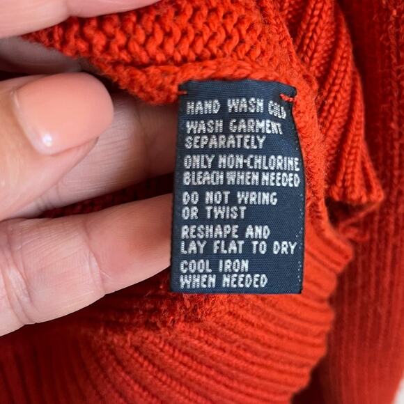Vintage Y2K Polo Ralph Lauren Mens Sweater Size L Burnt Orange Preppy Academia - Picture 7 of 7